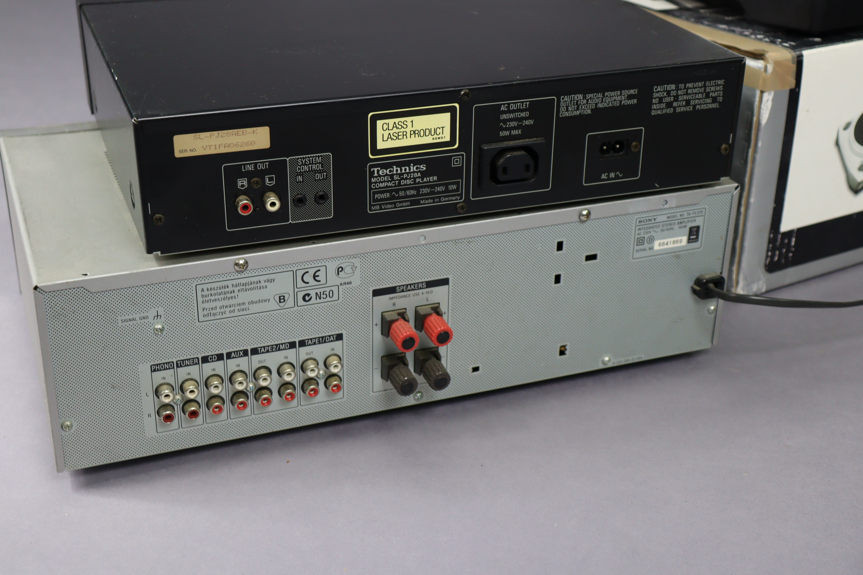 A Sony TA-FE370 Integrated Stereo Amplifier, a pair of Akai hi-fi speakers, a Technics CD - Image 5 of 5