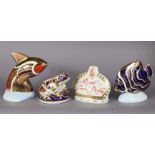 Four Royal Crown Derby Imari porcelain paperweights: Tropical Fish (Guppy); Tropical Fish (Koran An