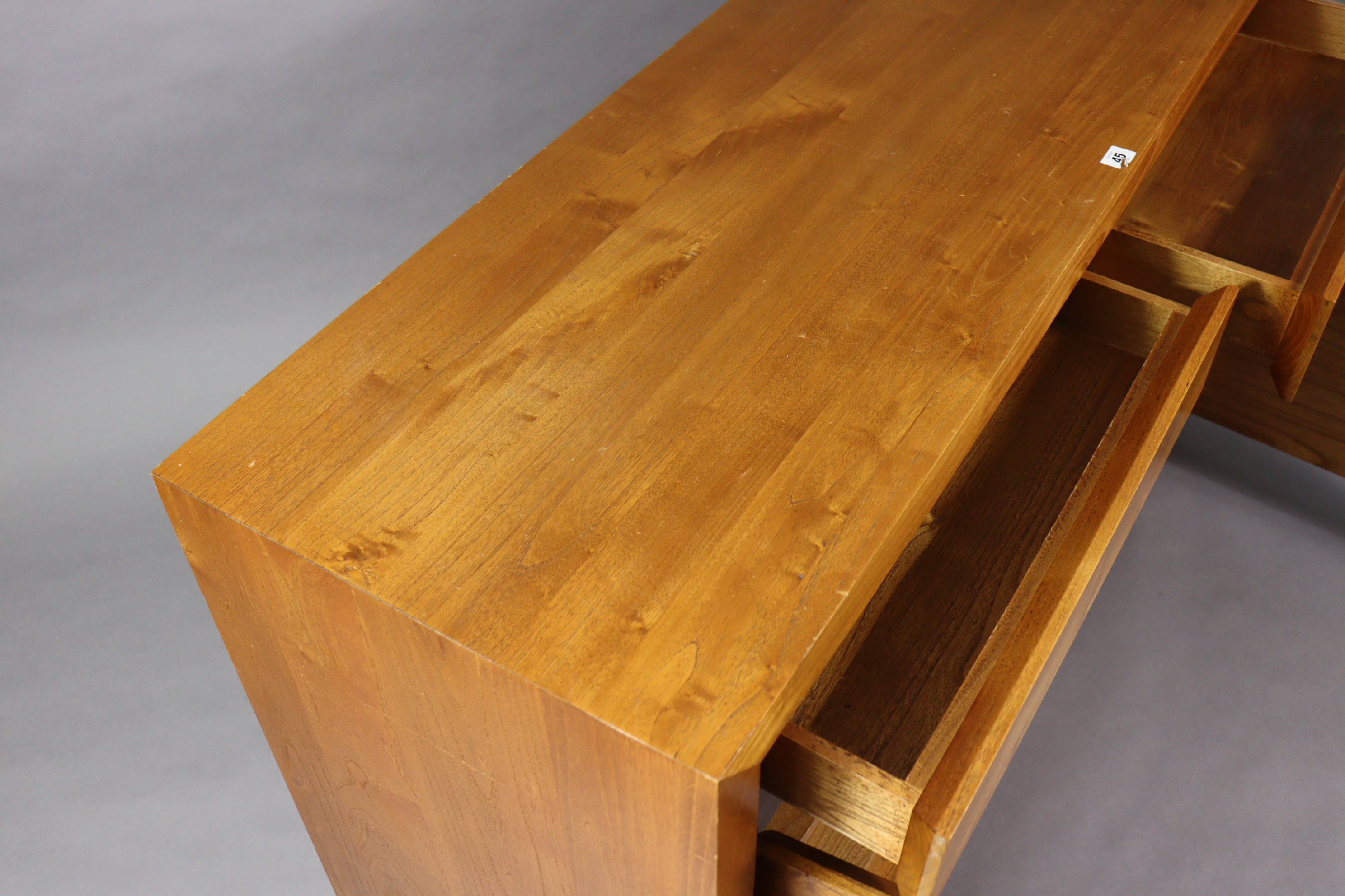 A teak sideboard fitted two frieze drawers above cupboard enclosed by a pair of panel doors, 55½” - Image 3 of 4