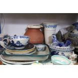 Various items of decorative china & pottery, part w.a.f.