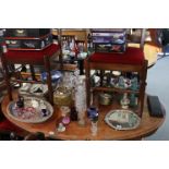 Various items of decorative china, glassware, & platedware.