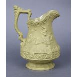 A William Ridgeway, Son, & Co. relief-moulded stoneware jug depicting knights jousting, 8¾” high,