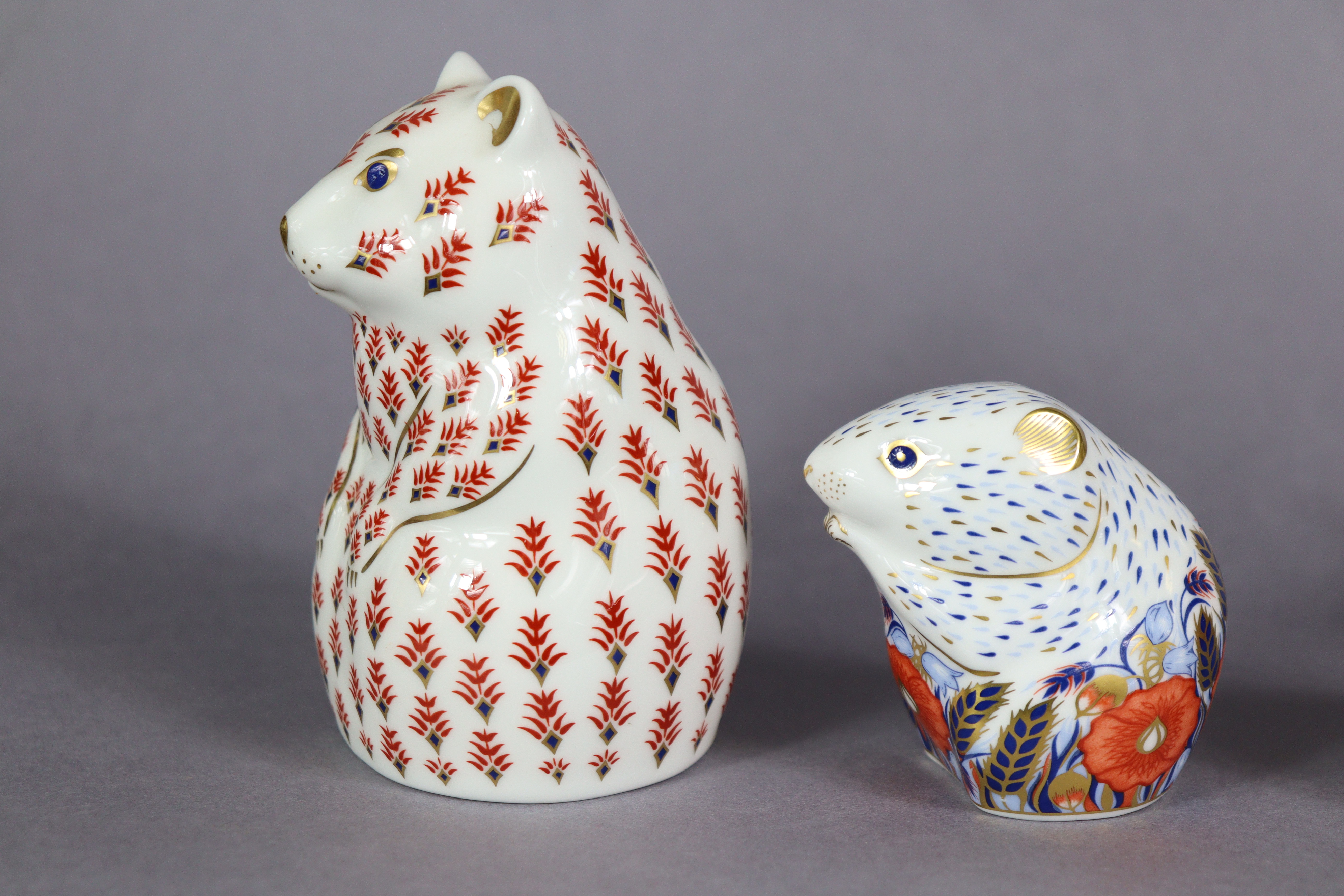 Six Royal Crown Derby porcelain paperweights: Hamster; Blue Jay; Snowflake (Penguin); Owlet; Nibbles - Image 3 of 9