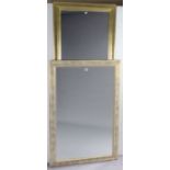 A large gilt frame rectangular wall mirror inset with a bevelled plate, 48½” x 32½”, & another large