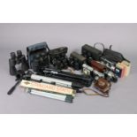 A Yashica “FRII” camera; a Voigtlander “Vito CLR” camera; an Ilford “Super Sporti” camera, various