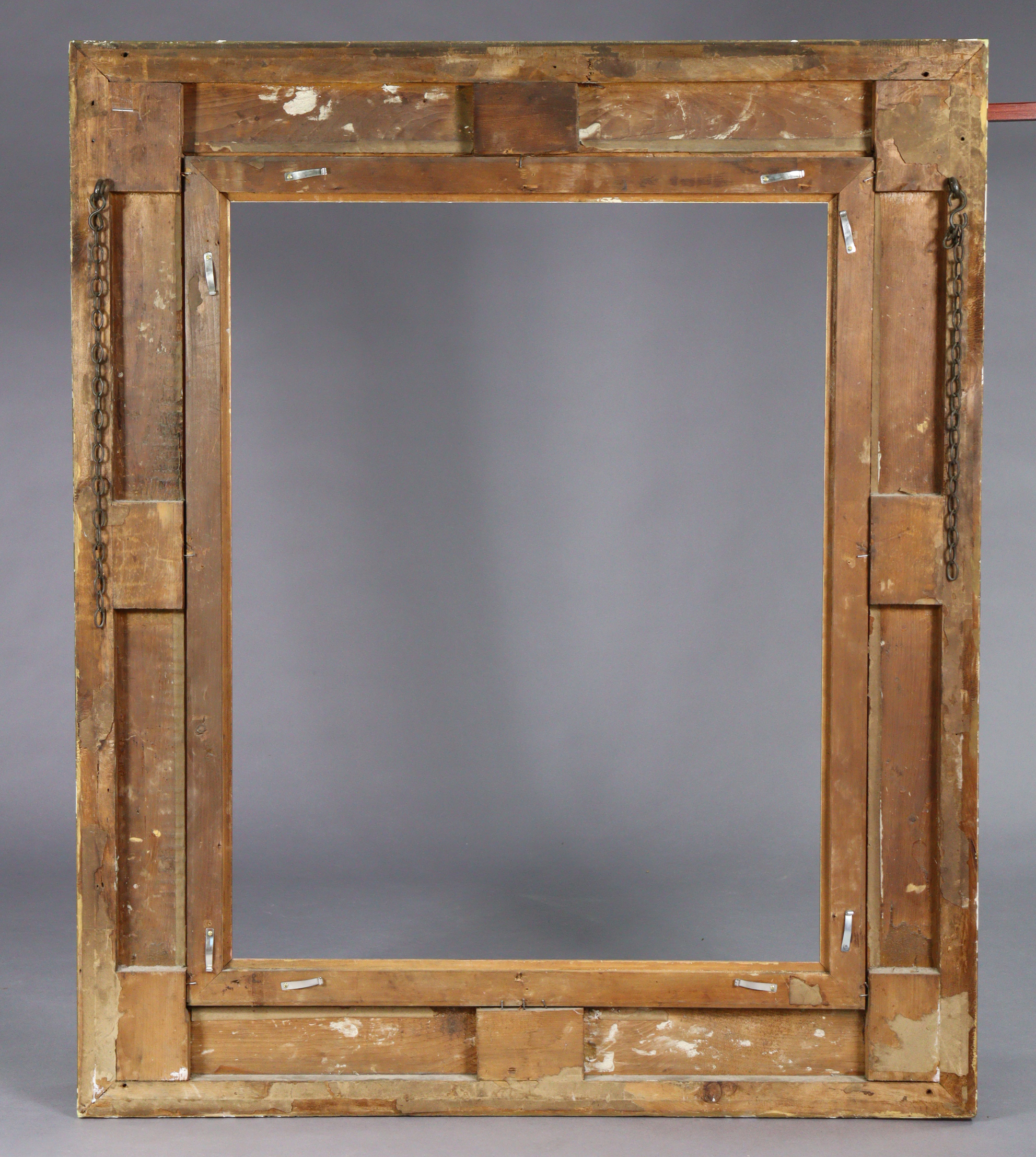 A large antique giltwood & gesso picture frame, 50” x 42” over-all. - Image 7 of 7