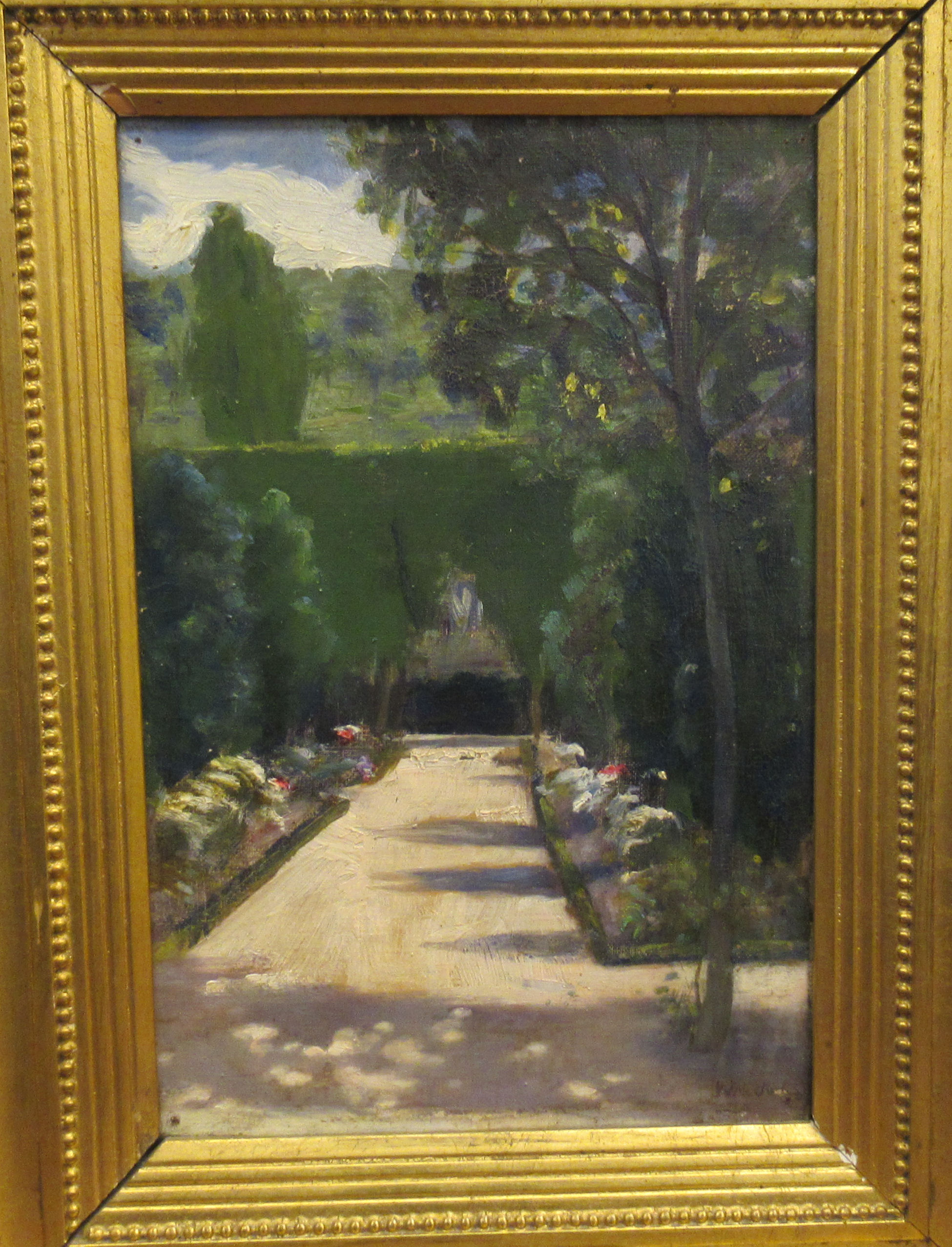 Late 19thC French School - 'A Garden in Caude**'  oil on canvas  bears an indistinct signature &