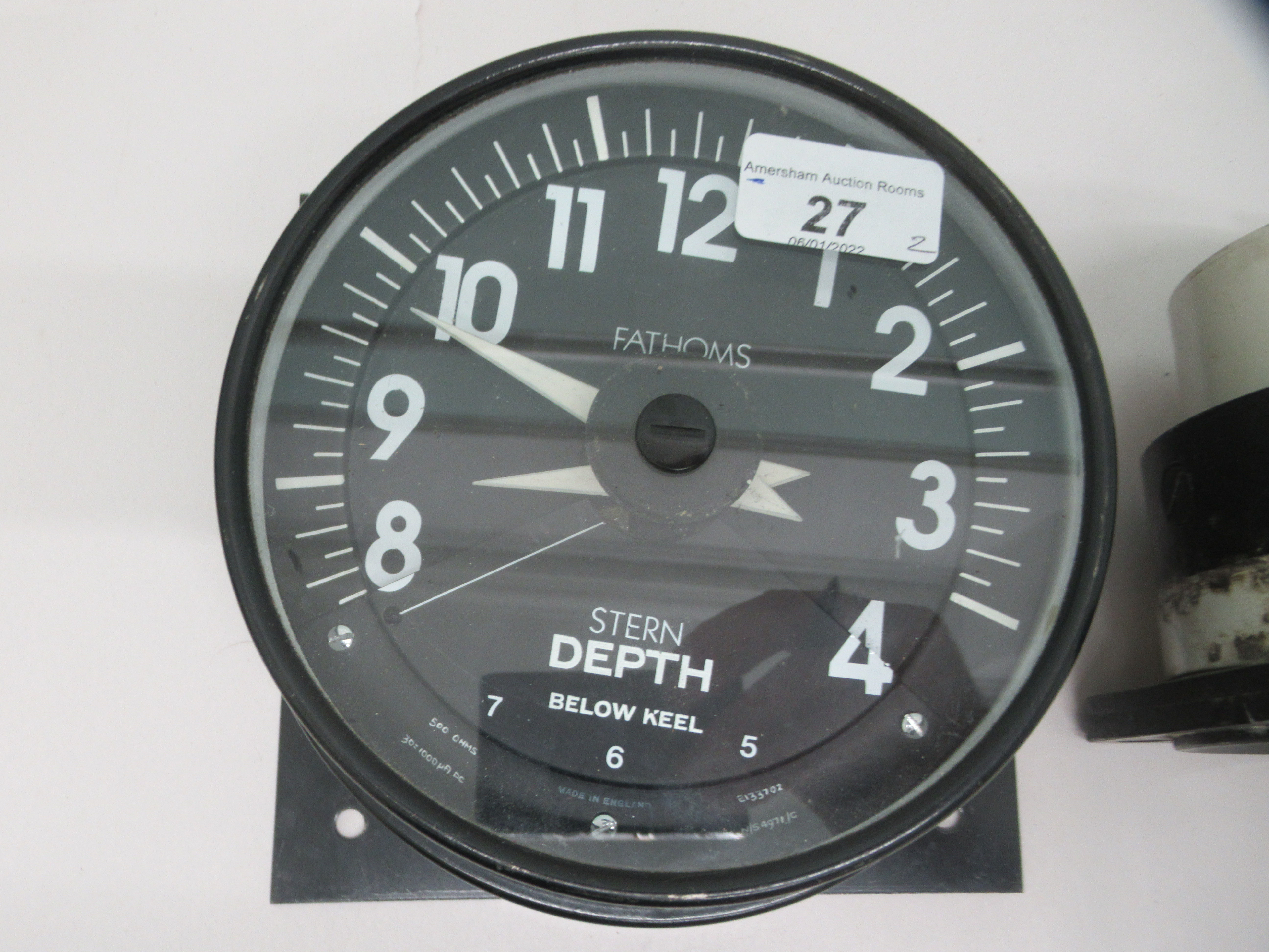 A Harland & Wolff submarine depth indicator; and a Smith's submarine trim indicator - Image 3 of 5