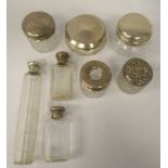 Silver capped dressing table items  mixed marks