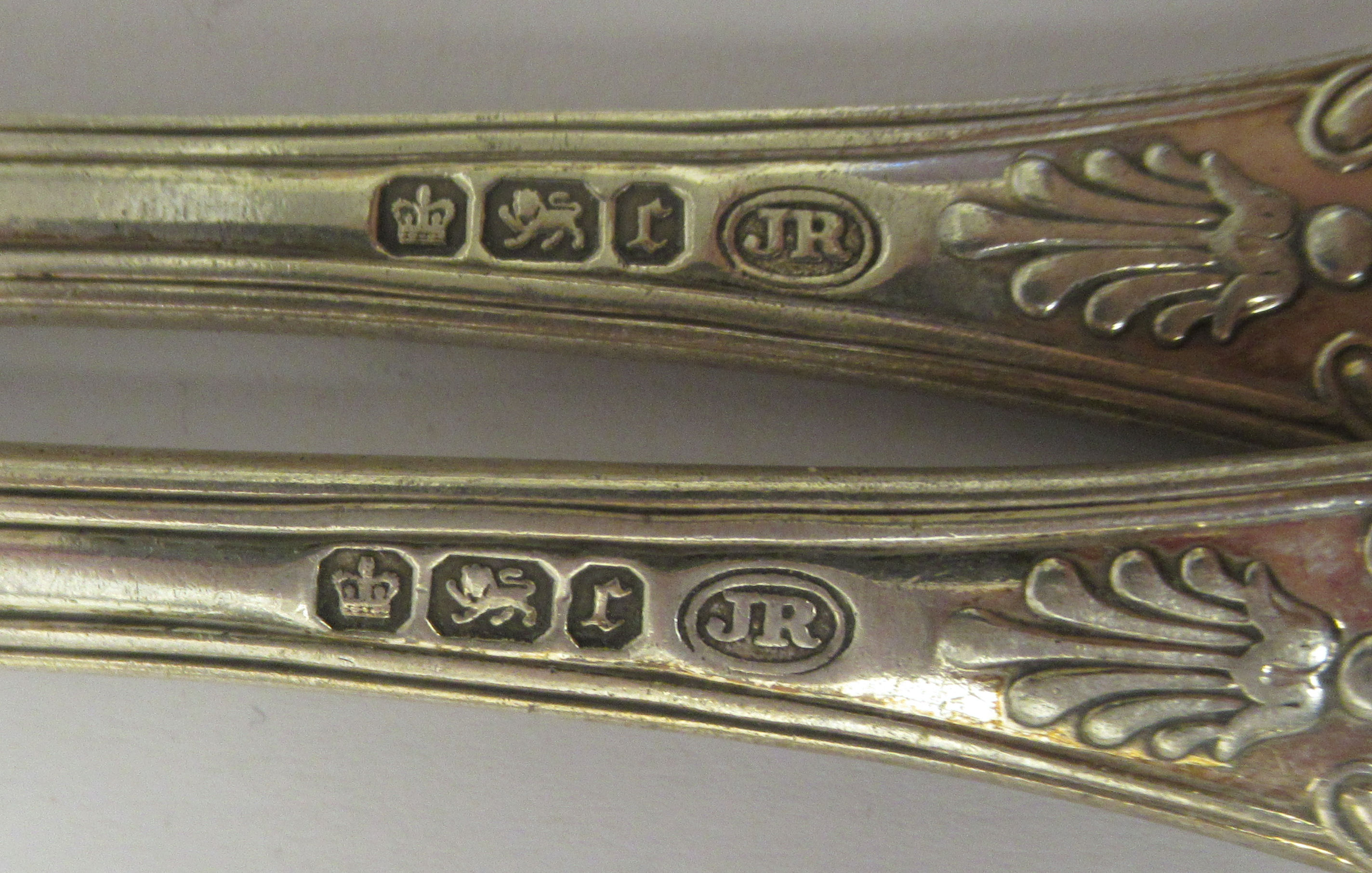 A set of four silver Queens pattern tablespoons  London JR Sheffield  1898 - Image 3 of 3