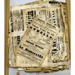 A folio collection of 19thC printed paper handbills and small posters for Theatrical performances,