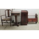19th and 20thC small furniture: to include a late Victorian mahogany bedside cabinet, the single