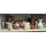 Studio pottery: to include a stoneware jug of ovoid form  10"h