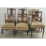 Six similar Edwardian mahogany showwood framed chairs