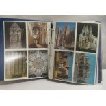 An album of printed ephemera, mainly post 1950s, used postcards