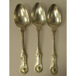 A set of three Scottish silver Queens pattern tablespoons  JB Glasgow 1834