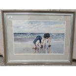 Harry Sheldon - 'Seashells'  watercolour  bears a signature  13.5" x 20"  framed
