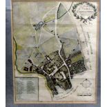 A mid 18thC coloured map 'The Parish of St James, Clerkenwell, Surrey'  11.5" x 13.5"  framed