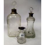 Silver collectables: to include a glass whisky tot with a star cut base  Birmingham 1918