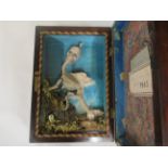 A late Victorian novelty skeletal 'Mermaid Fairy Dog' displayed in a glazed mahogany box case  10"h