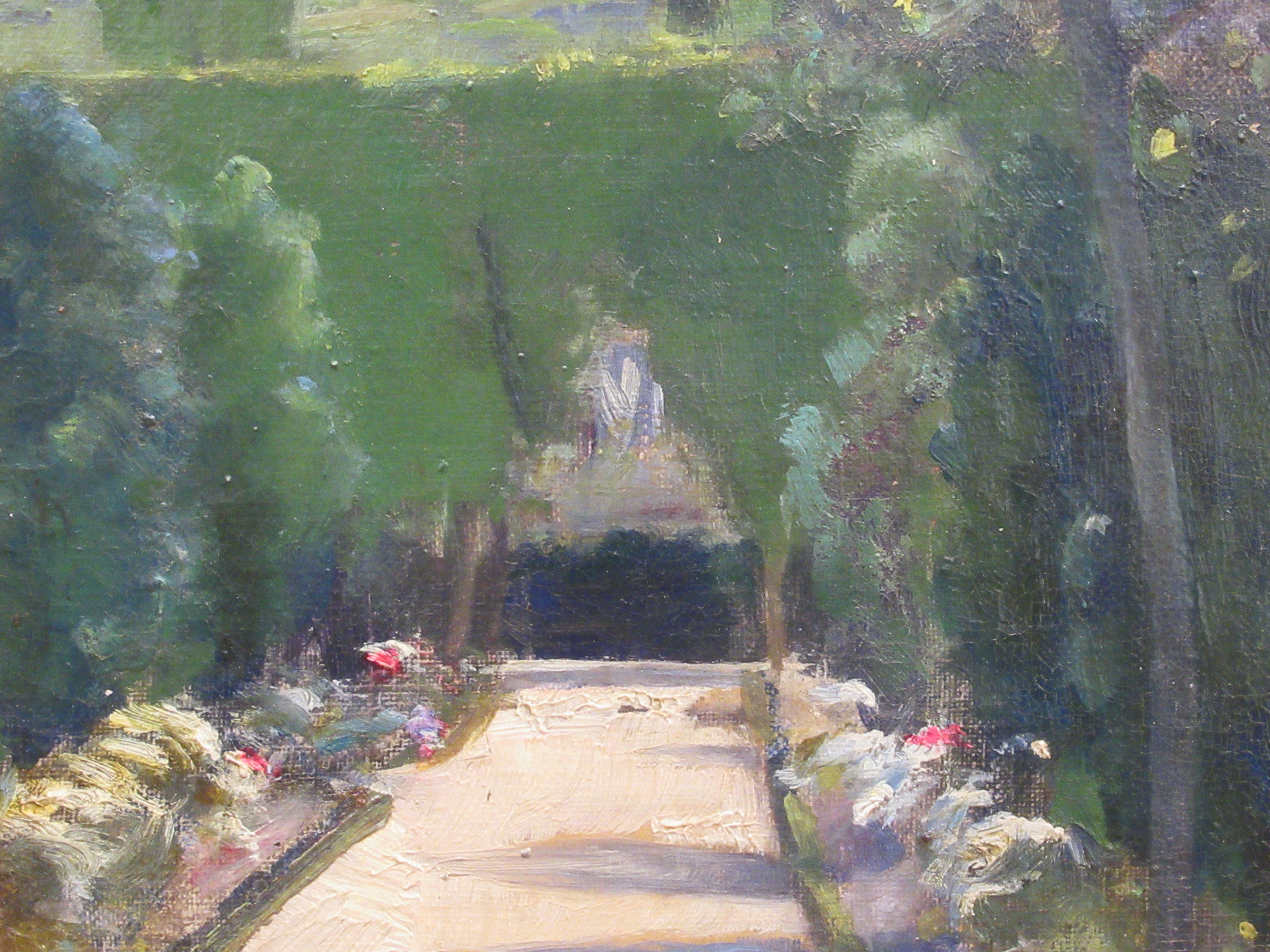 Late 19thC French School - 'A Garden in Caude**'  oil on canvas  bears an indistinct signature & - Image 3 of 6