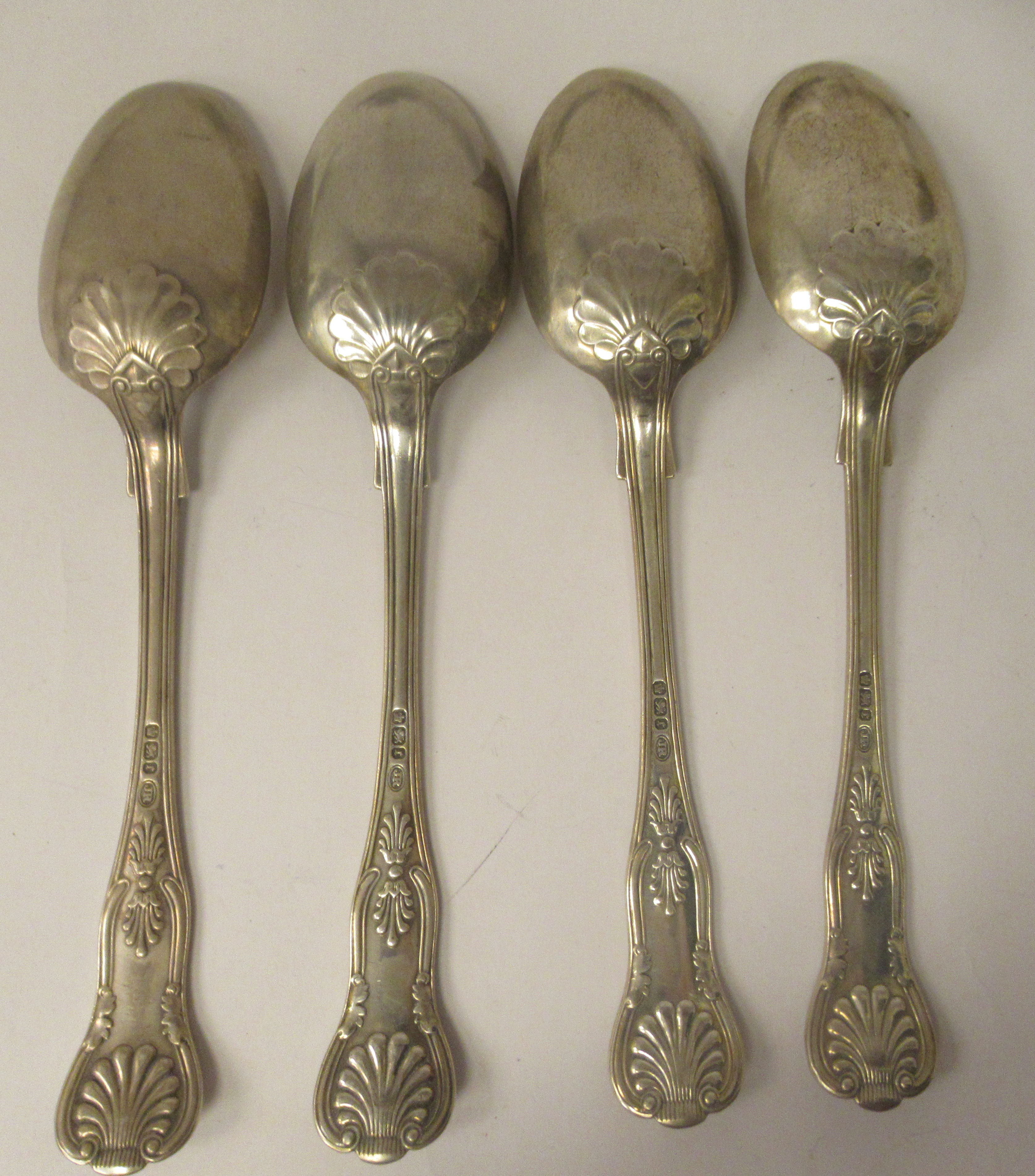 A set of four silver Queens pattern tablespoons  London JR Sheffield  1898 - Image 2 of 3