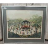 After Helen Bradley - 'Sunday Afternoon in Alexandra Park'  coloured print  bears a blindstamp &