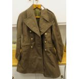 A British Army Royal Engineers, khaki Great Coat, 1951 Pattern, size 9 (Please Note: this lot is