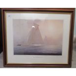 'The 1903 Americas Cup'  print  bears a pencil signature  16" x 22"  framed