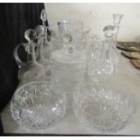 Glassware: to include decanters and fruit bowls  various sizes