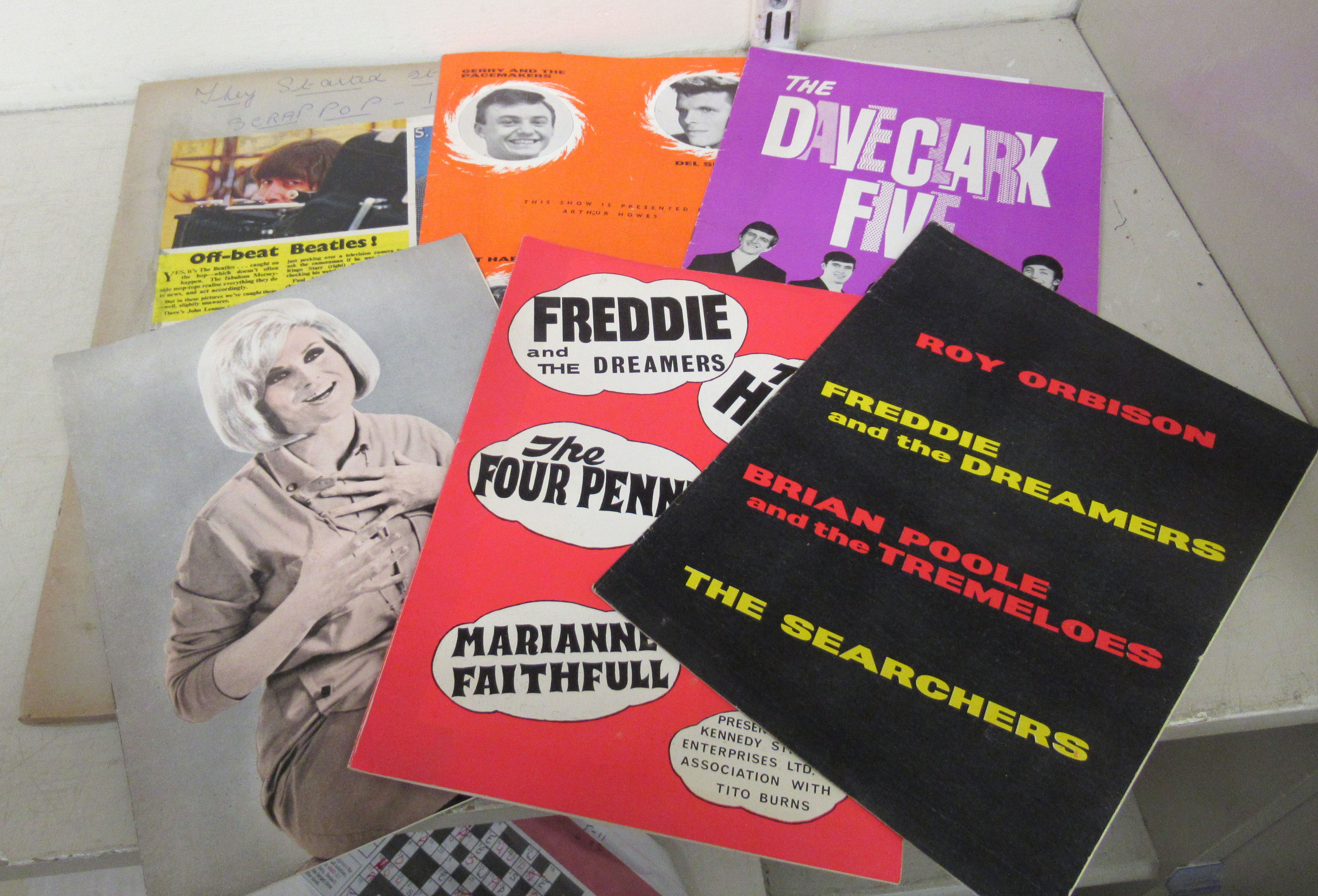 1960s British pop ephemera: to include a Beatles scrap album; and concert programmes, featuring