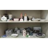 Decorative ceramics and glassware: to include a Carlton Ware glazed china wavy edged shallow bowl
