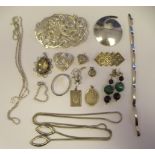 Silver and silver coloured metal mounted items of personal ornament: to include pendants and