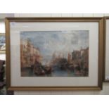 20thC European School - a Venetian scene  watercolour  14" x 21"  framed