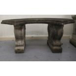 A composition stone incurved garden seat  48"w