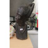 A carved wooden bust  22"h