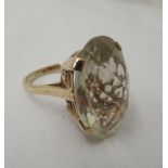 A 9ct gold ring, set with a citrine