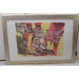 An abstract study  Limited Edition print 3/200  bears a pencil monogram  20" x 29"  framed