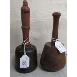 Two early 20thC wooden mallets
