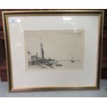 After Edgar Pattison - a French fishing village  print  bears a pencil signature  8" x 12"  framed