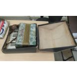 A marble effect, silvered cased Alvari 12 key piano accordion, in a carrying case