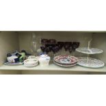 Ceramics and glassware: to include two crystal hock glasses and a Minton china Hadden Hall pattern