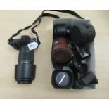Various Olympus and other lenses: to include an Olympus OM-D/E_MS camera with lens and digital