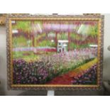 M Bianchi - an Impressionist style study, a spring garden  oil on canvas  bears a signature  29" x