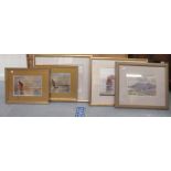 Pictures: to include John Watson - fishing boats at sunset  watercolour  bears a signature  10" x