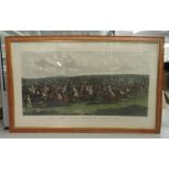 'Fores National Sports'  coloured print  plate 1 of 'The Start for the Memorial Derby of 1844' the