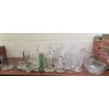 Glassware: to include cut crystal vases  largest 11"h; and condiments