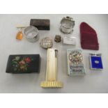 20thC collectables: to include a silver and enamel lighter; napkin rings  mixed marks; a seal; and