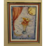 H De Clercq - a fantasy figure study  watercolour  bears a signature & dated '94  12" x 9"  framed