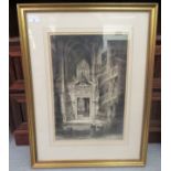 After Albany Howarth - 'The Doorway at St Etienne du Mont'  print  bears a pencil signature  18" x